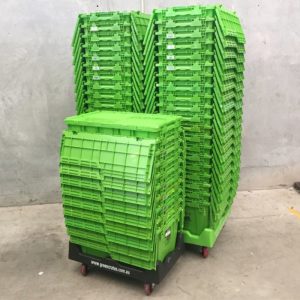 plastic bin with lid-6843